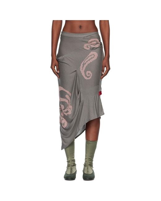 Kiko Kostadinov Black Raven Midi Skirt