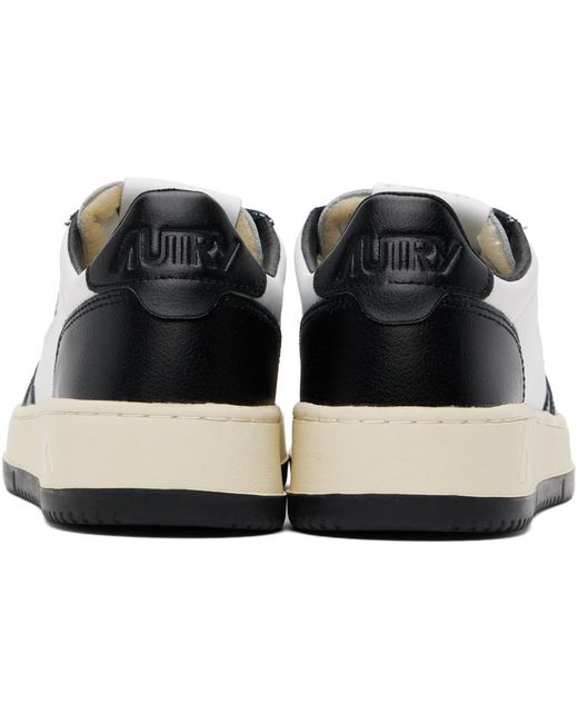 Autry White & Black Medalist Low Sneakers for men