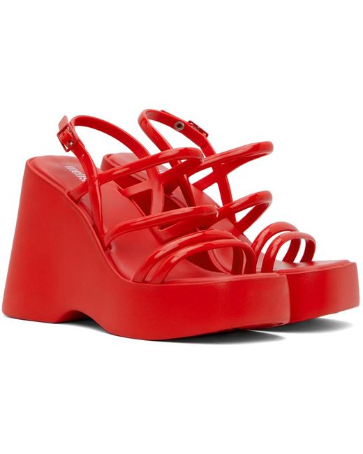 Sandales à talon compensé jessie rouges à plateforme Melissa en coloris Red