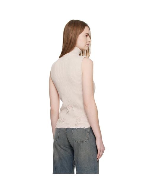 MM6 by Maison Margiela Black Amended Optical Ribs Vest