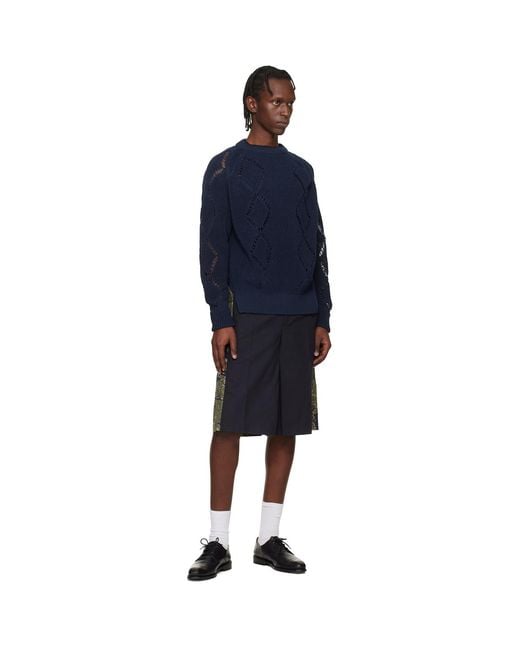 Toga Virilis Black Camouflage Shorts for men