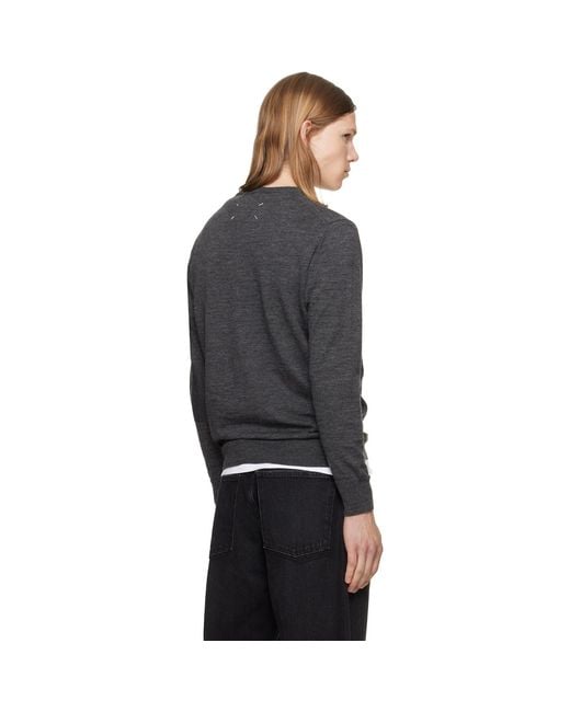 Maison Margiela Black Wool-Blend Patch Sweater for men
