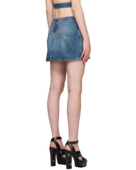 Alaïa Blue Zip Denim Miniskirt