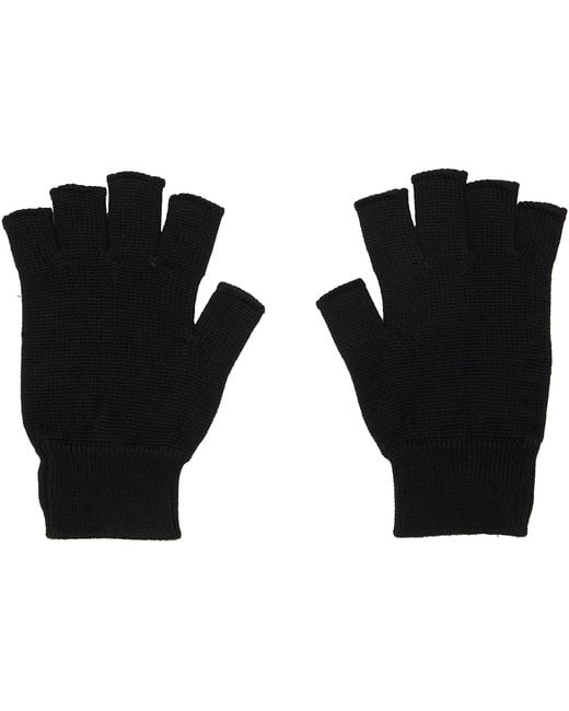 Rick Owens Black Tower Fingerless Gloves for men