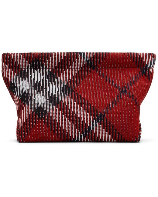 Burberry Red Check Knitted Clutch