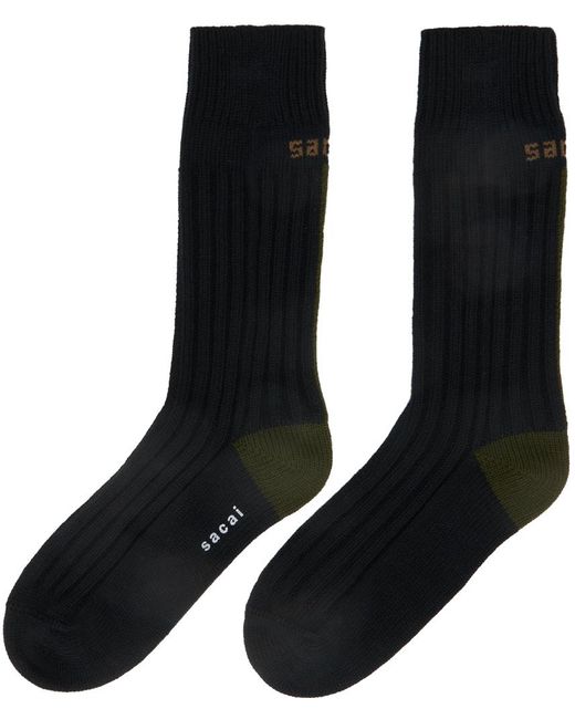 Sacai Black Back Line Socks for men