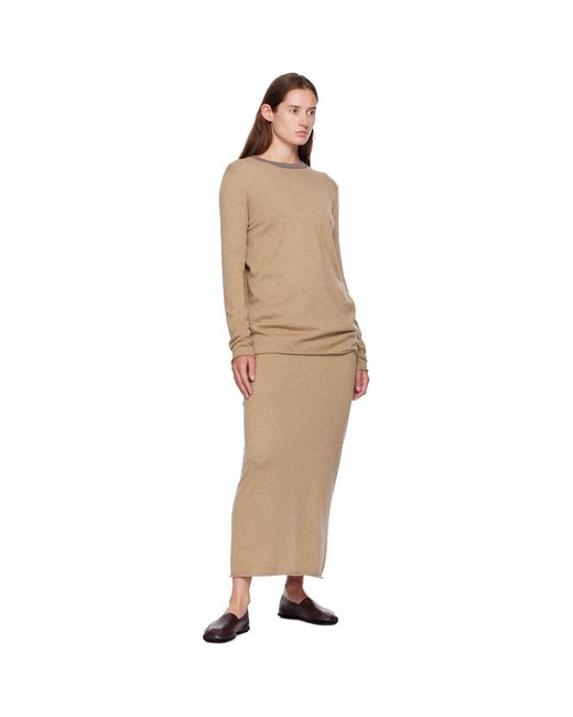 Lisa Yang Natural Charlotta Midi Skirt