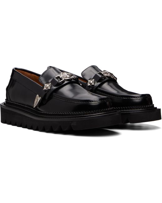 Toga Virilis Black Leather Loafers for men