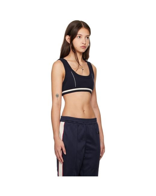 Ambush Black Contrast Stitch Bra Top