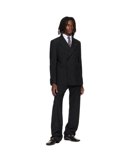 Valentino Black Double-Breasted Wool Blazer for men