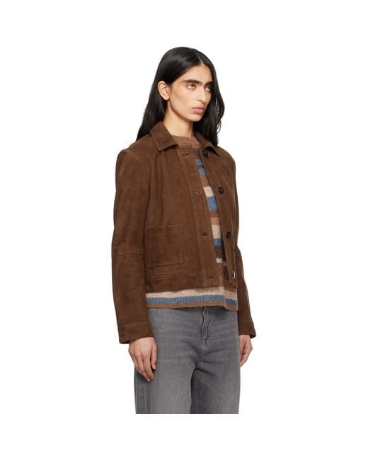 Max Mara Brown Tan Baia Suede Jacket