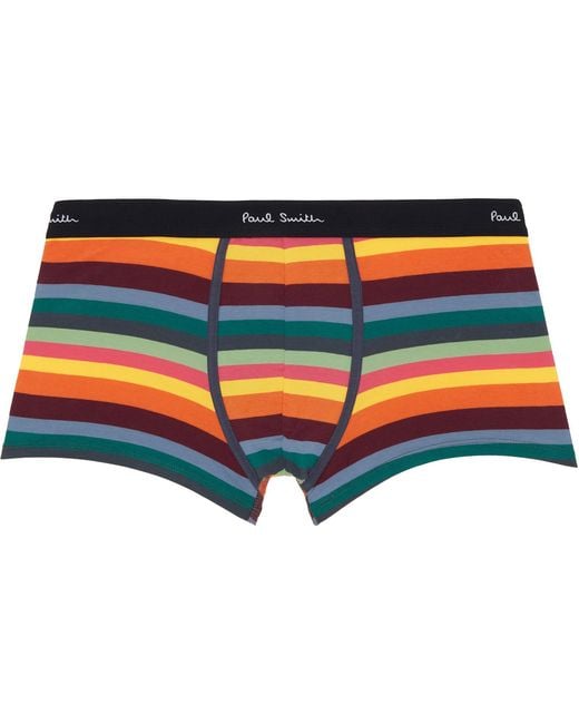 Paul Smith Multicolor Five-Pack 'Artist Stripe' Organic Boxer Briefs for men