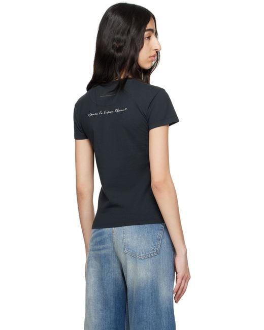 MM6 by Maison Margiela Black Rabbit Print T-Shirt