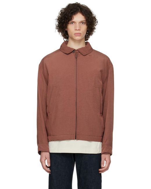 Lemaire Burgundy Spread Collar Bomber Jacket in Red for Men Lyst UK