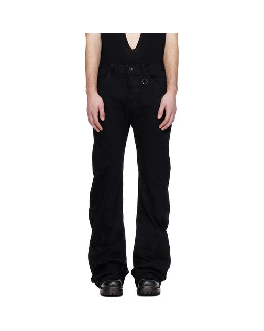 Julius Black Paneled Curved Seam Jeans for men