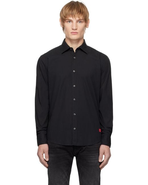 Chemise Noire En Popeline HUGO pour homme en coloris Black