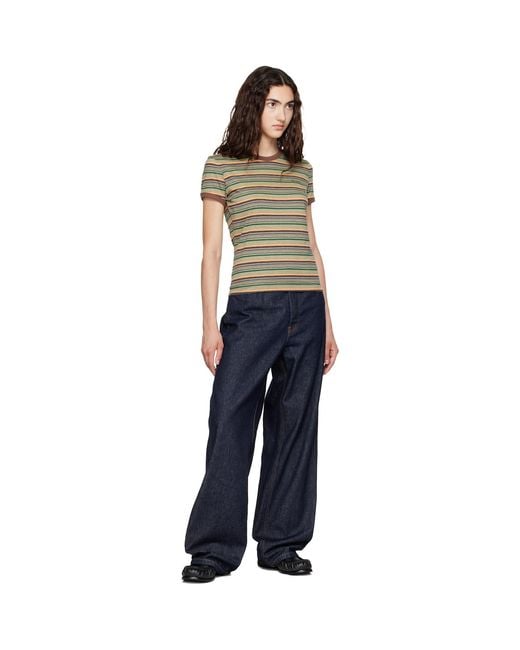 Marni Green Striped T-Shirt