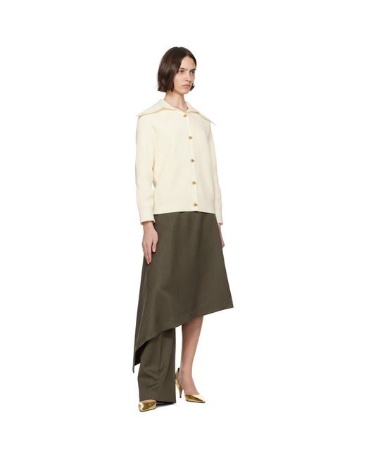 Bottega Veneta Black Off- Cotton Rib Cardigan