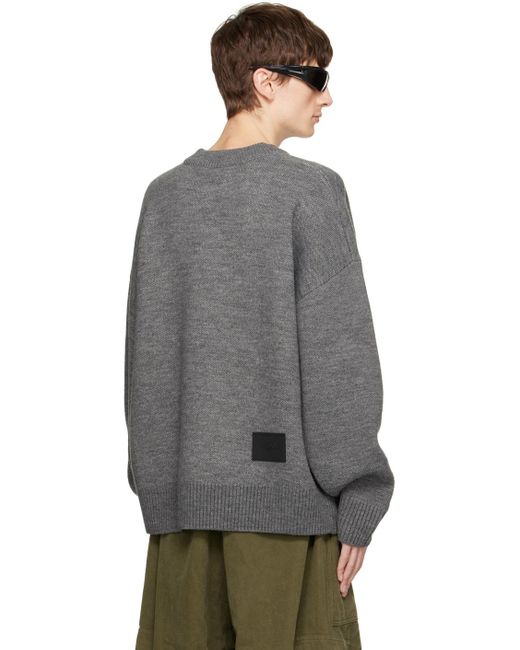we11done Gray Jacquard Sweater for men
