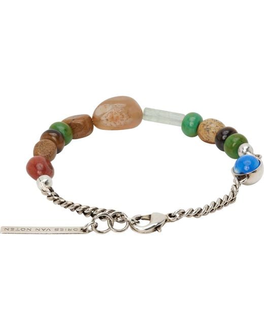Dries Van Noten Metallic Natural Stones Bracelet