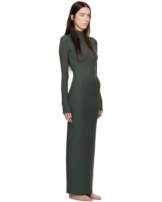 Robe Longue Verte À Col Roulé Skims en coloris Black