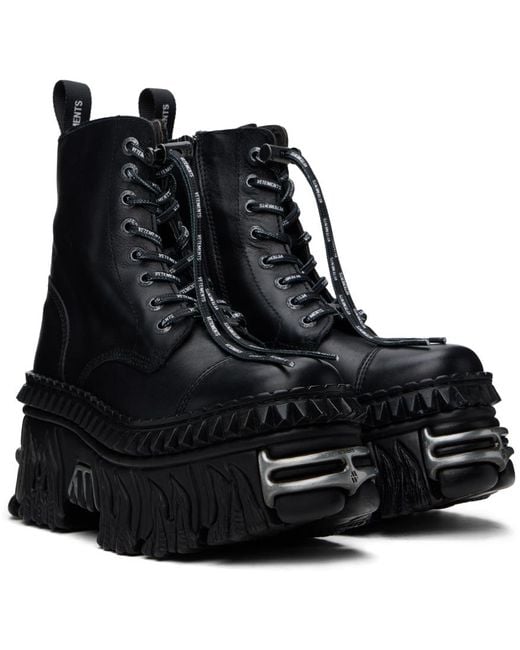 Vetements Black New Rock Edition Combat Boots for men