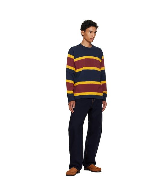 Sacai Black Burgundy Chusen-Dyed Cotton Jersey T-Shirt for men