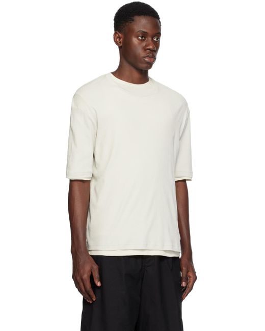 Jil Sander Black Off-white Embroidered T-shirt for men