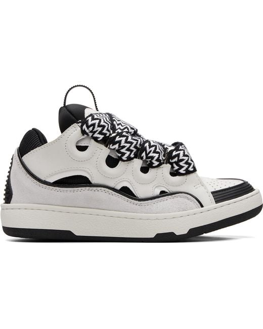Lanvin White Bicolor Curb Sneakers