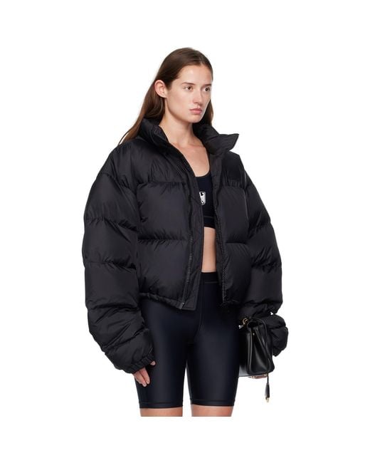 Vetements Black Double Logo Boxy Down Jacket