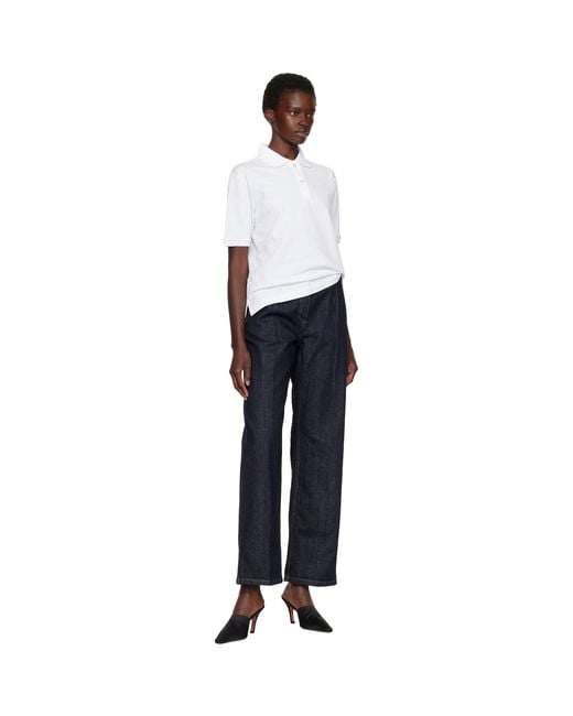 Jil Sander White Cotton Piquet Polo