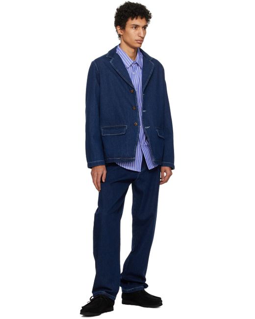 Pop Trading Co. Blue Indigo 'pop' Hewitt Denim Jacket for men