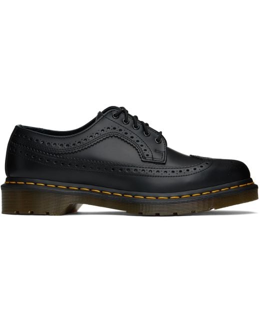 Dr. Martens Black 3989 Stitch Smooth Leather Brogues for men