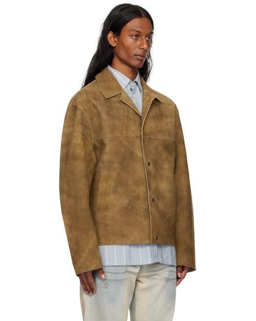 Hope Multicolor Tan Boxy Suede Jacket for men