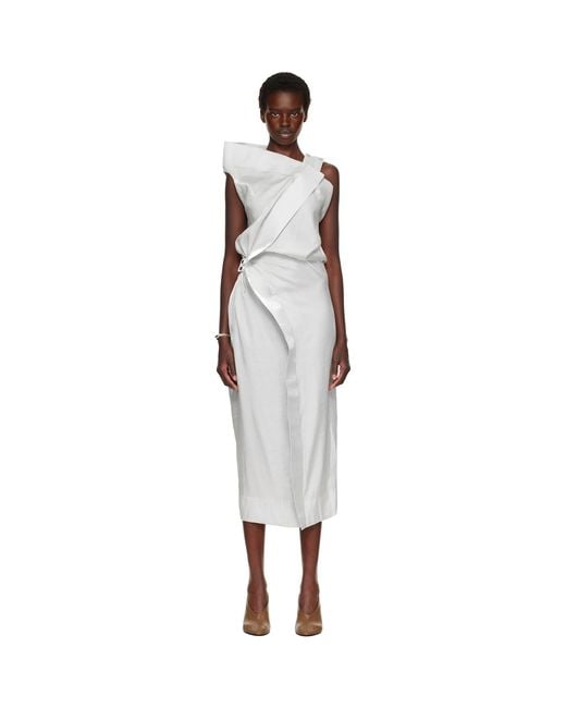 Issey Miyake White Ssense Exclusive Mercury Midi Dress