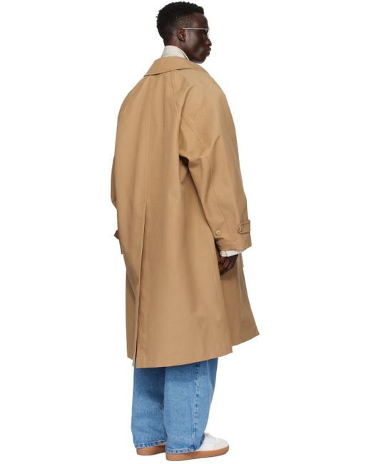 Manteau brun clair à manches raglan Hed Mayner pour homme en coloris Blue