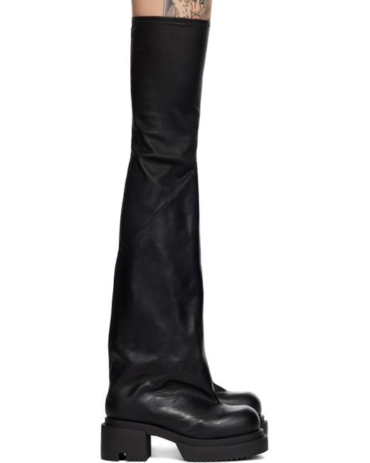 Rick Owens Black Flared Bogun Boots for men