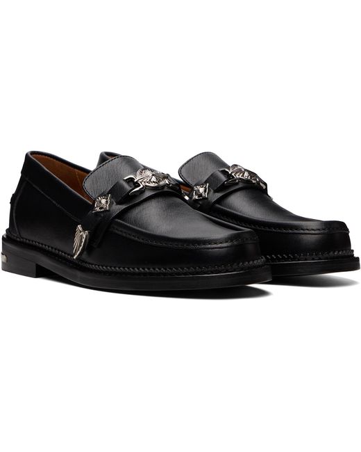 Toga Virilis Black Ssense Exclusive Saffiano Classic Loafers for men