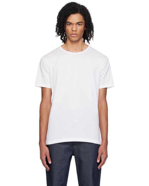 メンズ Sunspel ホワイト スーパーファイン Tシャツ White