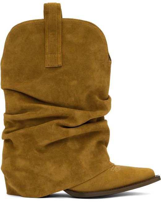 R13 Brown Low Rider Cowboy Boots