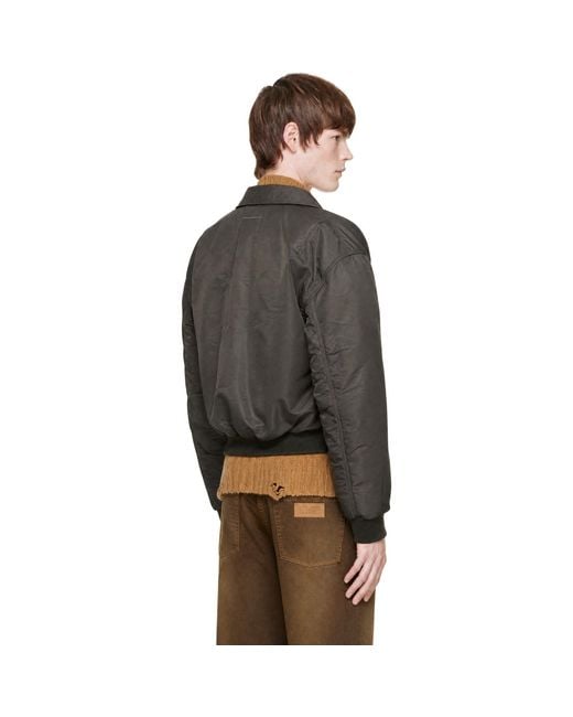 MM6 by Maison Margiela Brown Padded Bomber Jacket for men