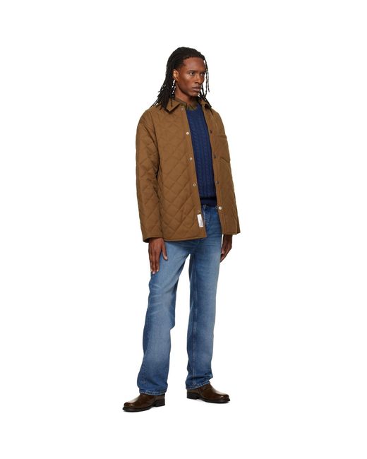 A.P.C. Brown Quilted Wool Jacket for men