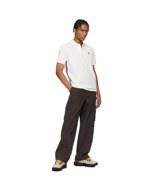 Moncler White Archivio Ss Polo for men