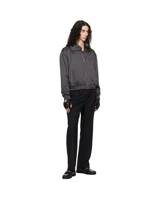 Ernest W. Baker Black Pin Stripe Track Jacket for men