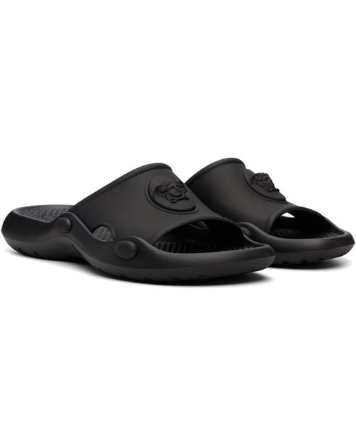 Versace Black Medusa Rubber Slides for men