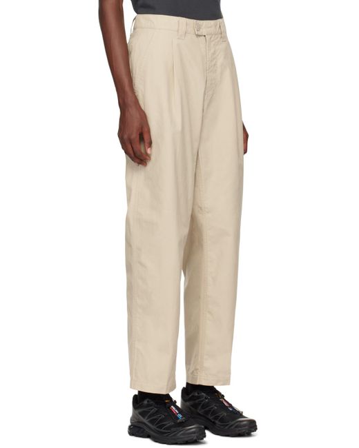 メンズ Stone Island ベージュ ロゴパッチ トラウザーズ Natural