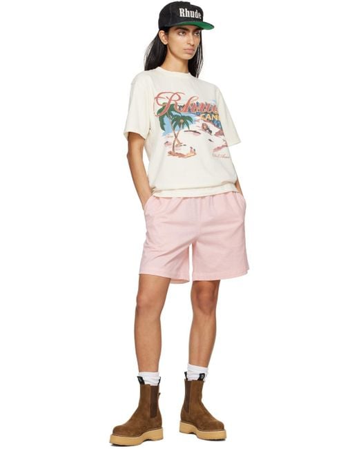 Rhude Multicolor Off-white 'cannes' Beach T-shirt