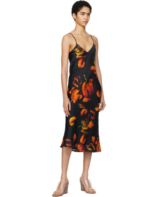 SILK LAUNDRY Black 90S Slip Midi Dress