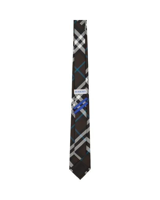 Burberry Black Check Silk Tie for men