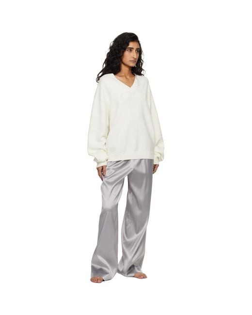 Skims White 'Sweater Knits' Pullover V-Neck Sweater